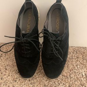 Cole Haan zero grand Wing Oxford. Black suede shade /ivory. Sz 9.5